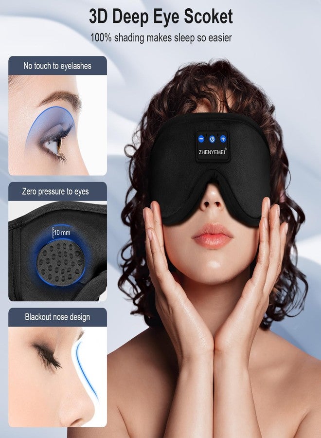 ZHENYEMEI Bluetooth Sleep Headphones Bluetooth Sleep Mask | 3D Eye Mask for Sleeping | 16hrs Playingtime | Light Blocking Eye Mask | Auto - Off Timer | Best for Sleeper | Travel - Image 5