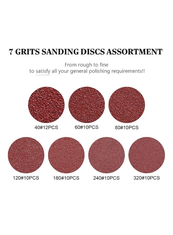 72 PCS 5 Inch 8 Hole Hook and Loop Adhesive Sanding Discs Sandpaper for Random Orbital Sander 40 60 80 120 180 240 320 Grits  - Image 3