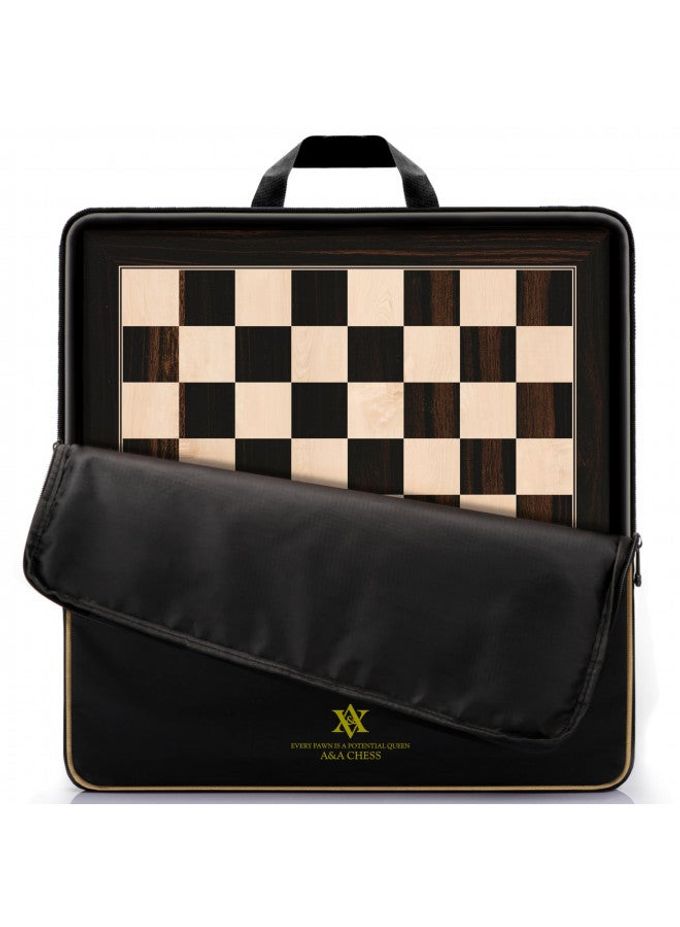 A&A 18.875" Professional Wooden Tournament Chess Board/African Palisander & Maple Inlaid / 2.0" Squares w/o Notation - Image 1
