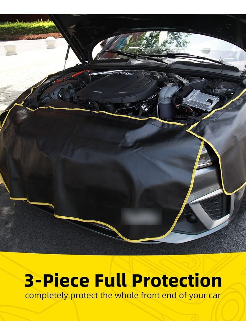 Generic 3-Piece Automotive Magnetic Fender Covers for Mechanics,Car fender accessories Microfiber Leather Car Fender Protector Mats for SUV or Light Trucks  - Image 2
