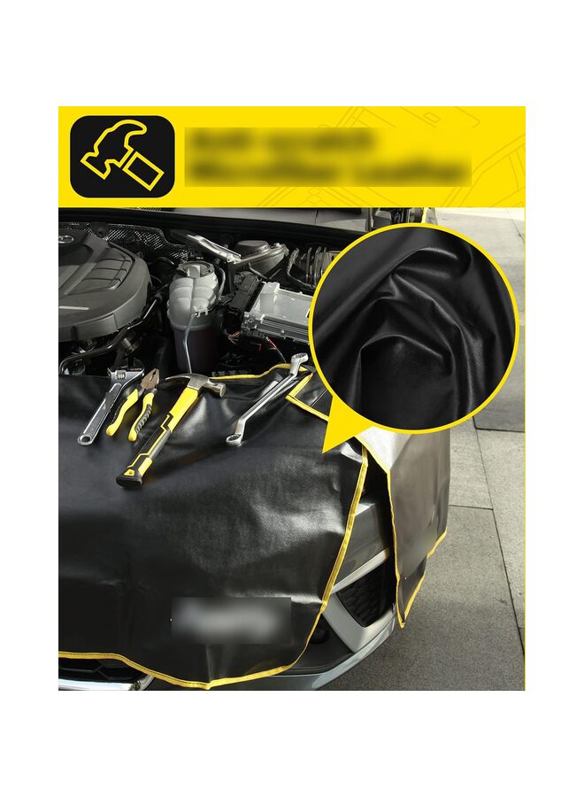Generic 3-Piece Automotive Magnetic Fender Covers for Mechanics,Car fender accessories Microfiber Leather Car Fender Protector Mats for SUV or Light Trucks - Image 2