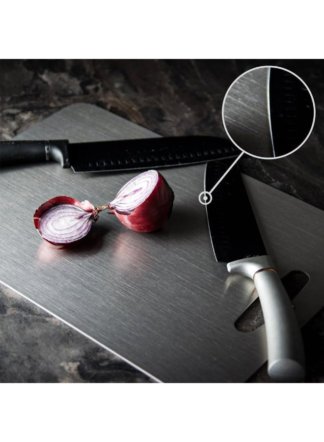 NODIHZUJ ألواح تقطيع نوديهزوج من التيتانيوم - ألواح تقطيع من التيتانيوم، 100% تيتانيوم نقي، تضمن النكهة الأصلية للمكونات، سهلة التنظيف وخالية من الشوائب. (13.5 * 9) - Image 5