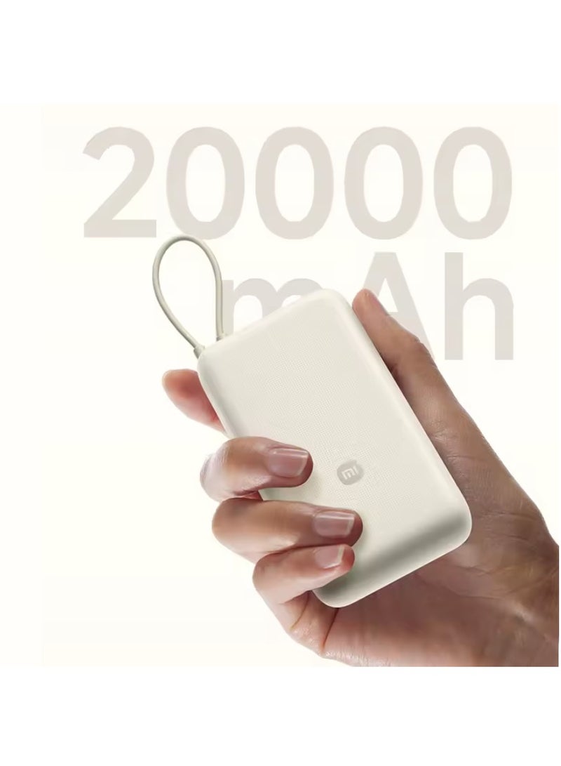 Xiaomi 20000 mAh Built In Cable Power Bank 33W Type-C Two way Fast Charging Mi Portable Powerbank For iPhone 15 Xiaomi 14 - Gold - Image 2