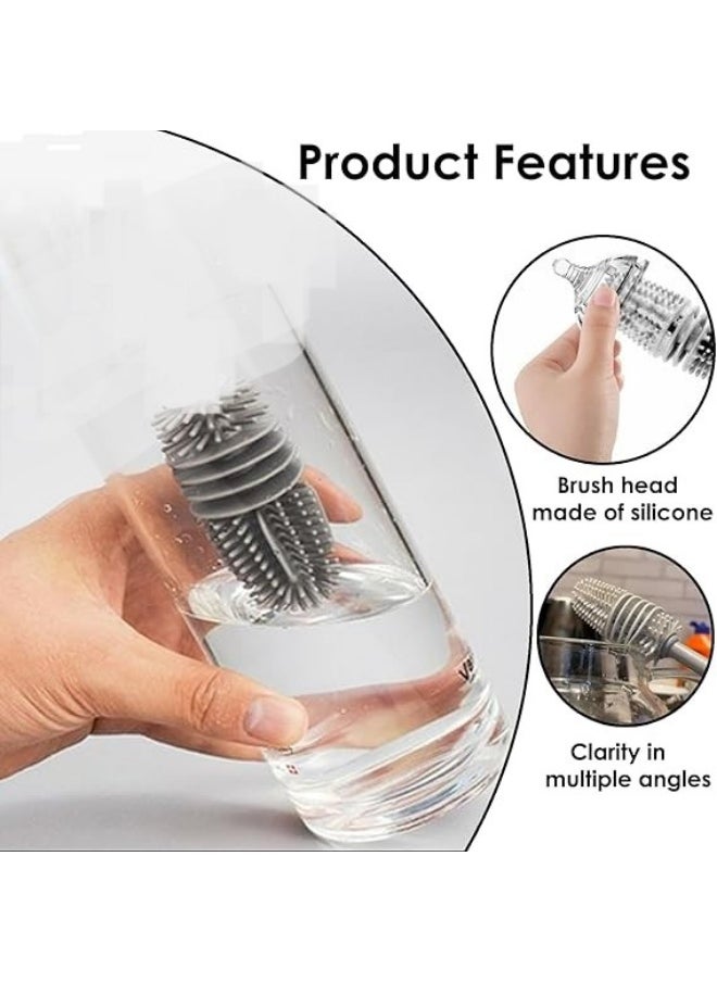 Generic - Mug Brush - Silicone Head Cleaning Brush with Long Handle, for Narrow-Nose Jugs and Thermoses - Bottle Cleaning Brush with Flexible Corners - Clean Inside Bottles with Ease - Practical and Effective Brush - Say Goodbye to Difficult Corners - Bottle Brush with Comfortable Handle and Deep Cleaning - Decorative Bottle Brush - An Aesthetic Touch to Any Table or Kitchen - Arrange and Coordinate Your Bottles Elegantly - Modern and Practical Bottle Brush - Mug Brush - Image 1