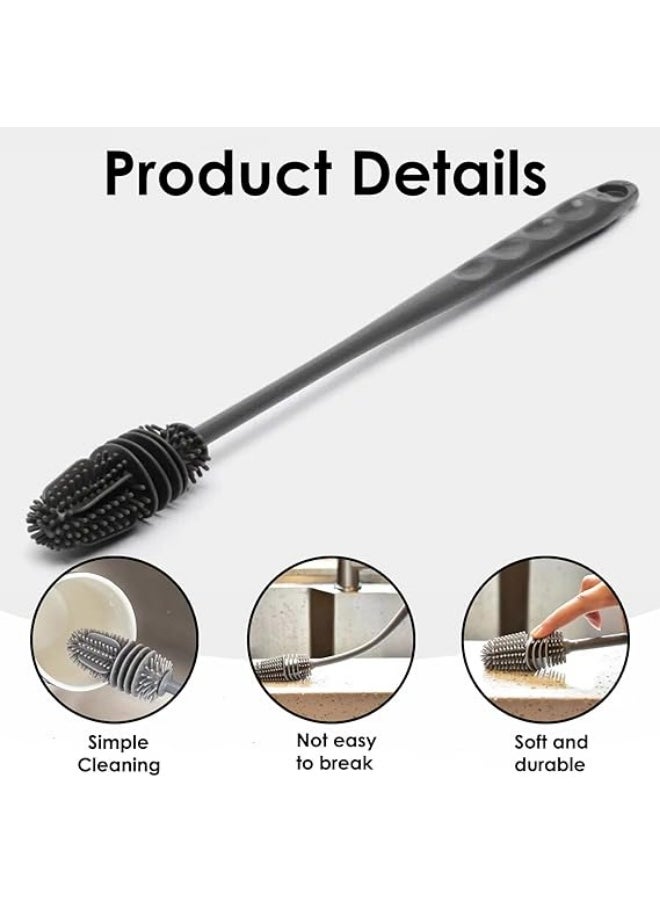 Generic - Mug Brush - Silicone Head Cleaning Brush with Long Handle, for Narrow-Nose Jugs and Thermoses - Bottle Cleaning Brush with Flexible Corners - Clean Inside Bottles with Ease - Practical and Effective Brush - Say Goodbye to Difficult Corners - Bottle Brush with Comfortable Handle and Deep Cleaning - Decorative Bottle Brush - An Aesthetic Touch to Any Table or Kitchen - Arrange and Coordinate Your Bottles Elegantly - Modern and Practical Bottle Brush - Mug Brush - Image 1