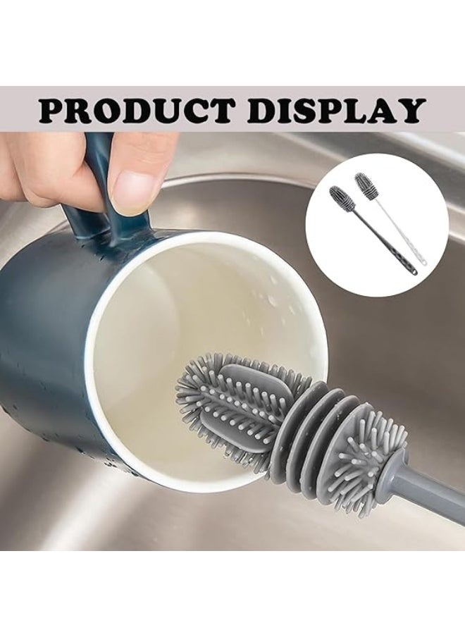 Generic - Mug Brush - Silicone Head Cleaning Brush with Long Handle, for Narrow-Nose Jugs and Thermoses - Bottle Cleaning Brush with Flexible Corners - Clean Inside Bottles with Ease - Practical and Effective Brush - Say Goodbye to Difficult Corners - Bottle Brush with Comfortable Handle and Deep Cleaning - Decorative Bottle Brush - An Aesthetic Touch to Any Table or Kitchen - Arrange and Coordinate Your Bottles Elegantly - Modern and Practical Bottle Brush - Mug Brush - Image 1