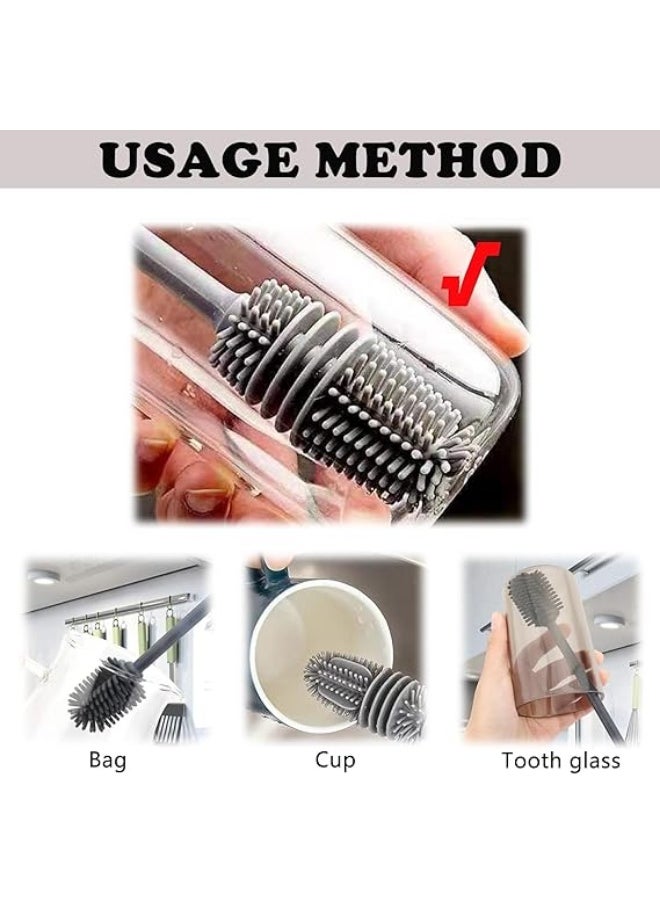 Generic - Mug Brush - Silicone Head Cleaning Brush with Long Handle, for Narrow-Nose Jugs and Thermoses - Bottle Cleaning Brush with Flexible Corners - Clean Inside Bottles with Ease - Practical and Effective Brush - Say Goodbye to Difficult Corners - Bottle Brush with Comfortable Handle and Deep Cleaning - Decorative Bottle Brush - An Aesthetic Touch to Any Table or Kitchen - Arrange and Coordinate Your Bottles Elegantly - Modern and Practical Bottle Brush - Mug Brush - Image 1