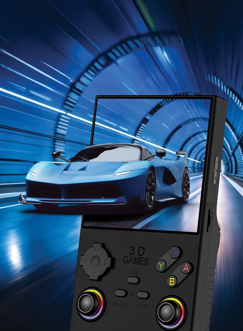 بورودو جهاز الألعاب اليدوي rétro بشاشة مربعة 4 إنش مع لعب حقيقي بتردد 60Hz / بطاقة TF بسعة 256GB / 10 ساعات وقت لعب / شاشة IPS / أداء رباعي النواة / عصا تحكم 3D مزدوجة / 1GB RAM - أسود - Image 3