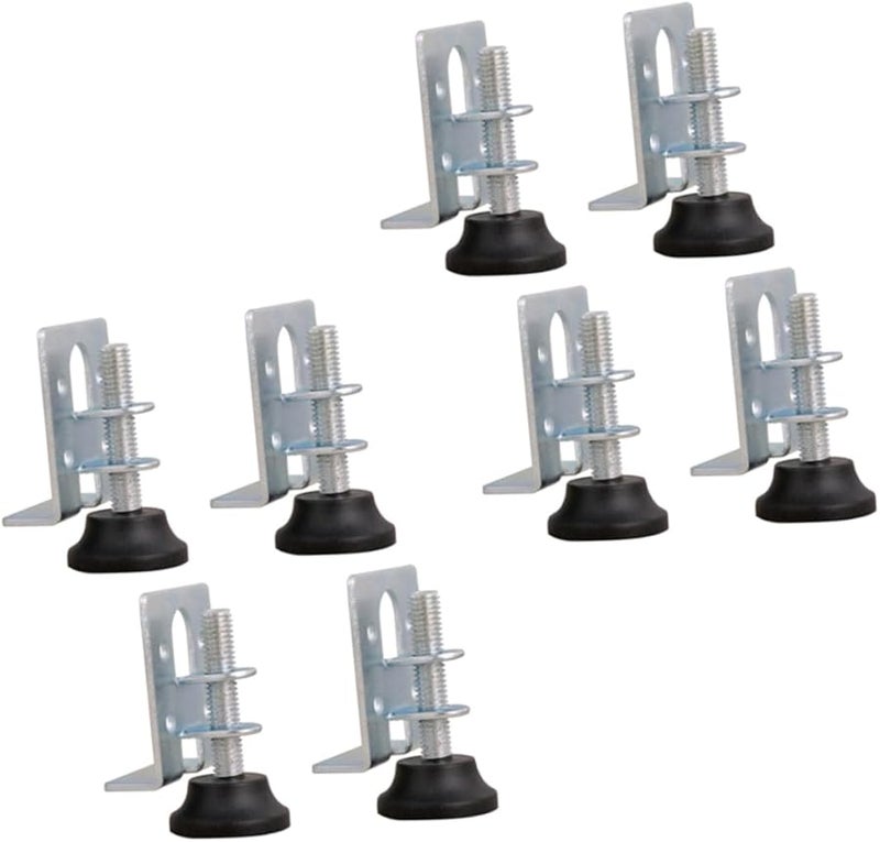 Silver Adjustable Cabinet Leg Levelers 8pcs Furniture Support Feet For Wardrobes Shelves Workbenches - Image 2