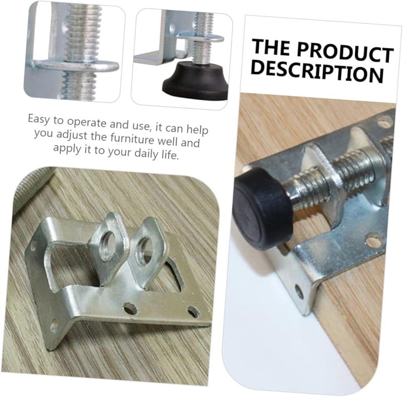 Silver Adjustable Cabinet Leg Levelers 8pcs Furniture Support Feet For Wardrobes Shelves Workbenches - Image 5
