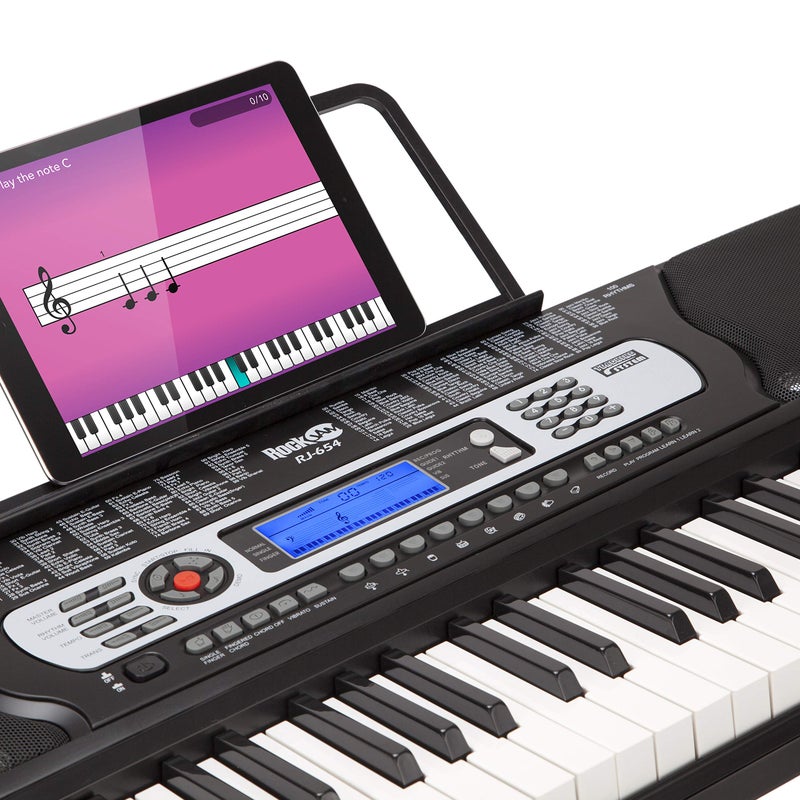 RockJam 54 Key Keyboard Piano with Power Supply, Sheet Music Stand, Piano Note Stickers & Lessons - Image 5