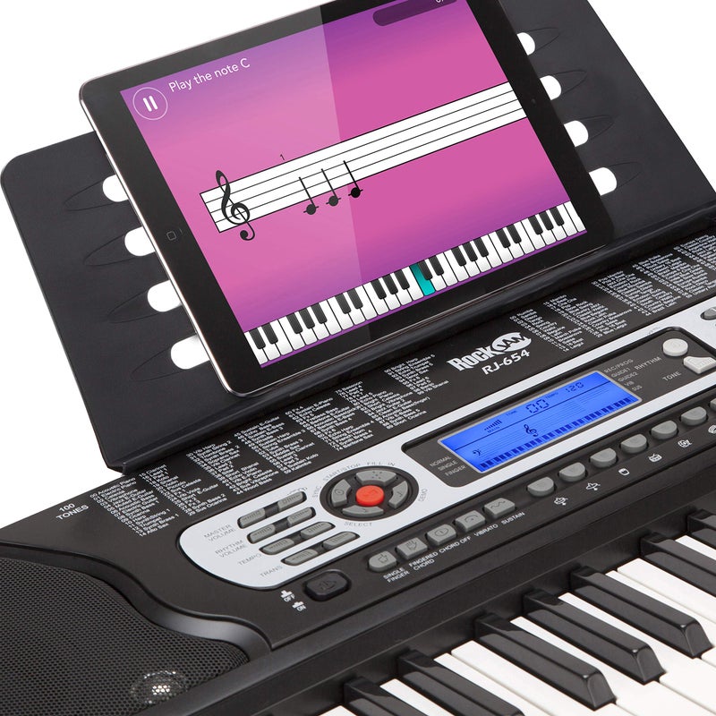 RockJam 54 Key Keyboard Piano with Power Supply, Sheet Music Stand, Piano Note Stickers & Lessons - Image 3
