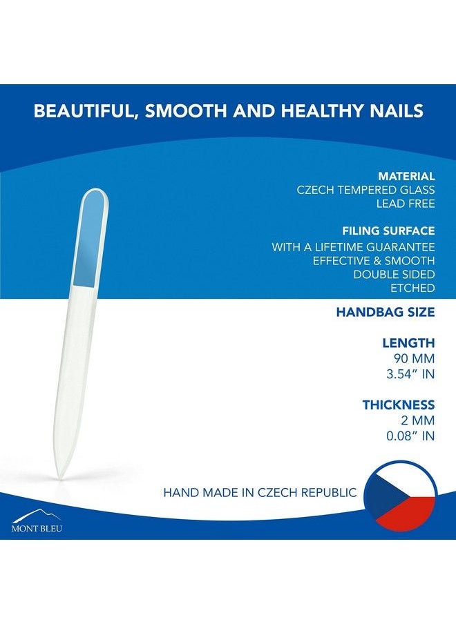 Mont Bleu Small Premium Glass Nail File Genuine Czech Tempered Glass Lifetime Guarantee Handmade In Czech Republic Best Crystal Nail File For Natural Nails  - Image 3