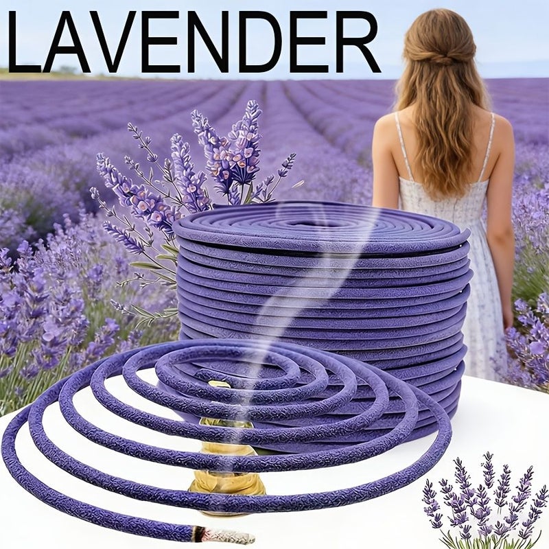 Premium Lavender Scented Spiral Incense Plate 24 Pack Long Lasting Floral Fragrance For Outdoor Activities Terrace Balcony Poolside Camping Garden Summer Essential Gift - Image 1