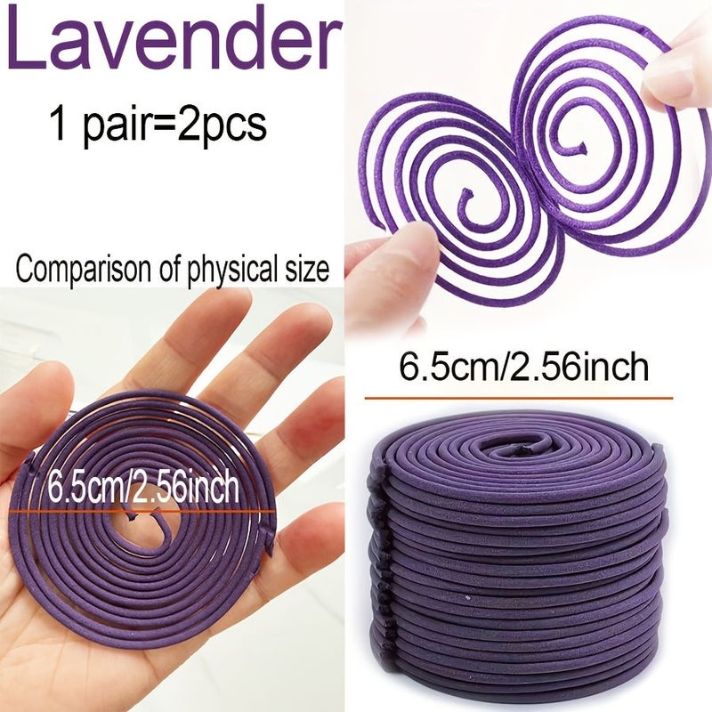 Premium Lavender Scented Spiral Incense Plate 24 Pack Long Lasting Floral Fragrance For Outdoor Activities Terrace Balcony Poolside Camping Garden Summer Essential Gift - Image 3