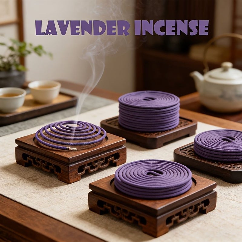 Premium Lavender Scented Spiral Incense Plate 24 Pack Long Lasting Floral Fragrance For Outdoor Activities Terrace Balcony Poolside Camping Garden Summer Essential Gift - Image 4