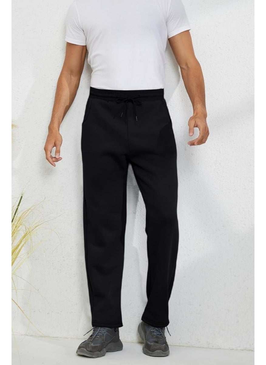 Ghassy Co. - Men's Ultra Thermal Winter Sherpa Lined Active Running Normal Leg Jogger Sweatpants - Image 1