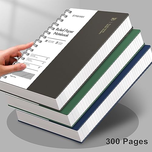 EMSHOI A5 Spiral Notebook College Ruled Lined Journal, Small 5.7" X 8.22", 300 Pages/150 Sheets, 100gsm Thick Paper, Waterproof Hardcover, for Office School Women Men Work Writing Notes, Coffee - Image 4