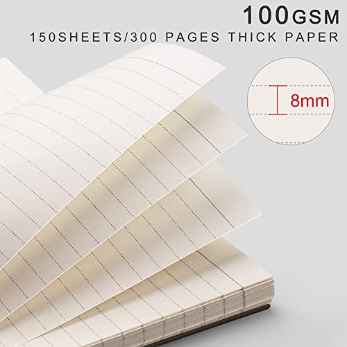 EMSHOI A5 Spiral Notebook College Ruled Lined Journal, Small 5.7" X 8.22", 300 Pages/150 Sheets, 100gsm Thick Paper, Waterproof Hardcover, for Office School Women Men Work Writing Notes, Coffee - Image 3
