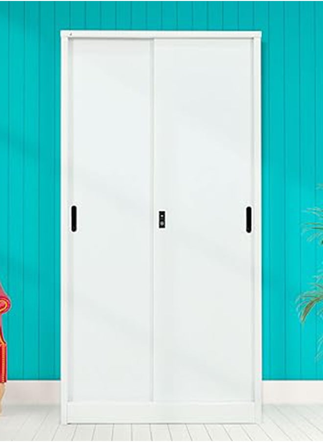 RIGID خزانة مكتب بأبواب منزلقة من الفولاذ المنحني باللون الأبيض 183x90x45.5 سم  - Image 1