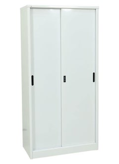 RIGID Steel Curved Sliding Doors Office Cupboard White 183x90x45.5cm  - Image 5