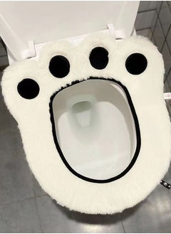 A.M Bathroom Thicken Toilet Seat Cover Cushion Pads, Soft Warm Toilet Seat Covers Bathroom Toilet Seat Cover Mat Universal.Winter Washable Thick Waterproof Stick Style Net Celebrity Toilet Seat Cover  - Image 1