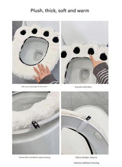 A.M Bathroom Thicken Toilet Seat Cover Cushion Pads, Soft Warm Toilet Seat Covers Bathroom Toilet Seat Cover Mat Universal.Winter Washable Thick Waterproof Stick Style Net Celebrity Toilet Seat Cover  - Image 2