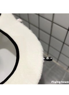 A.M Bathroom Thicken Toilet Seat Cover Cushion Pads, Soft Warm Toilet Seat Covers Bathroom Toilet Seat Cover Mat Universal.Winter Washable Thick Waterproof Stick Style Net Celebrity Toilet Seat Cover  - Image 5