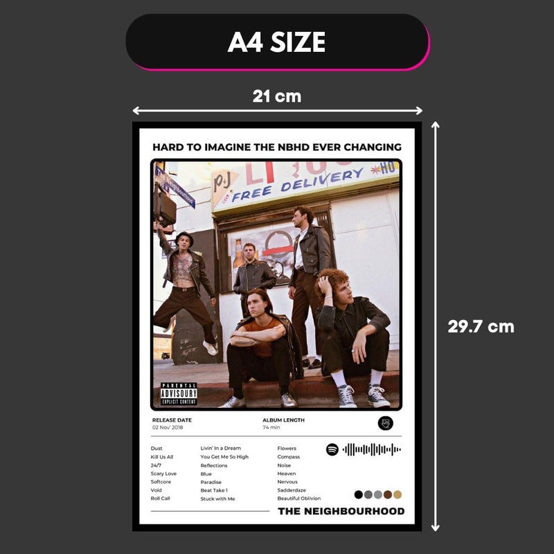 Funk You The Neighbourhood A4 Posters (Set of 6) | Unframed Aesthetic A4 Band Poster of Neighborhood for Wall, Bedroom, Living room | NBHD Light Minimalist | Glue Dots Included (Neighbourhood (Light)) - Image 3