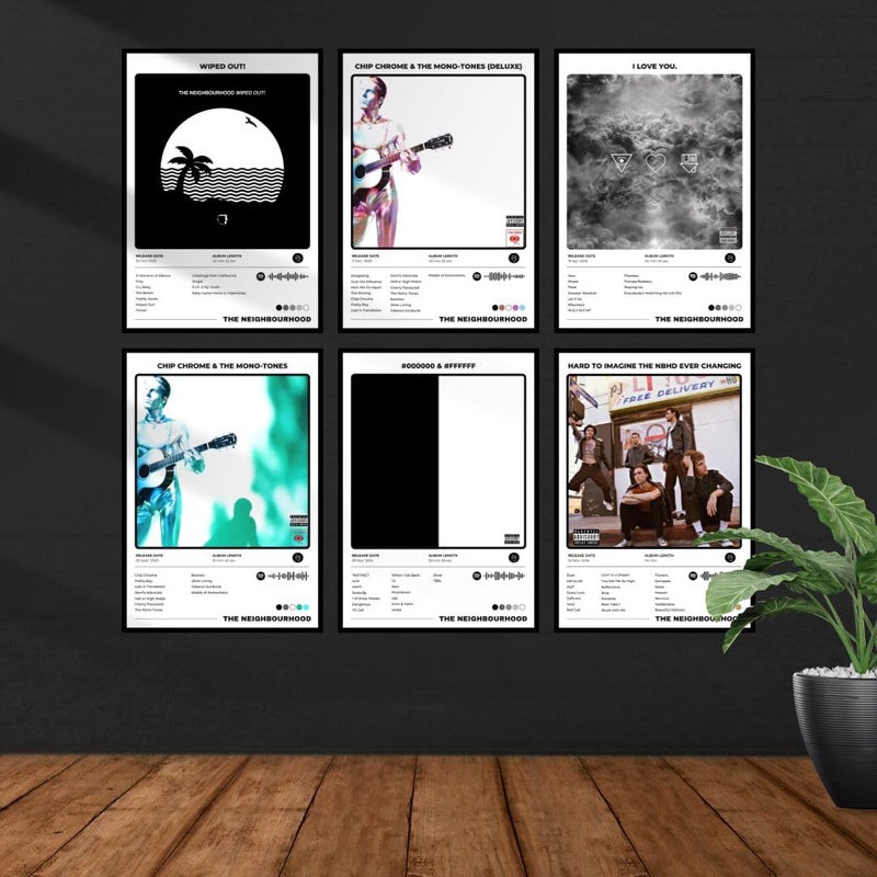 Funk You The Neighbourhood A4 Posters (Set of 6) | Unframed Aesthetic A4 Band Poster of Neighborhood for Wall, Bedroom, Living room | NBHD Light Minimalist | Glue Dots Included (Neighbourhood (Light)) - Image 5