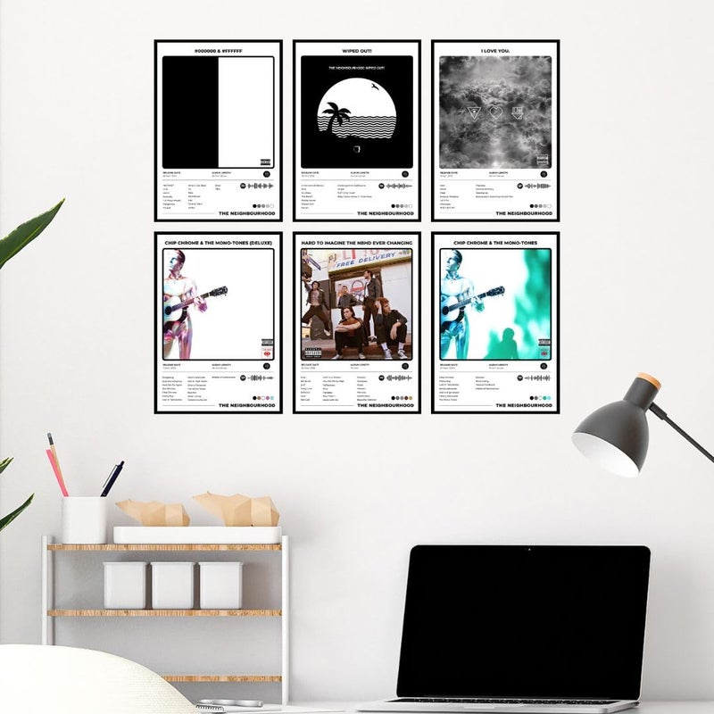 Funk You The Neighbourhood A4 Posters (Set of 6) | Unframed Aesthetic A4 Band Poster of Neighborhood for Wall, Bedroom, Living room | NBHD Light Minimalist | Glue Dots Included (Neighbourhood (Light)) - Image 2