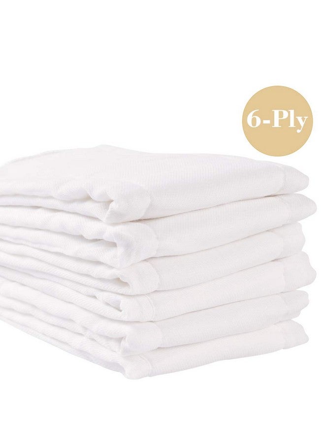 Fasoar Cotton Prefold Cloth Diapers - 100% Unbleached Premium Cotton, 6 Ply Baby Washable Diapers for Babies to Toddlers Multi-Use (10-35 lbs)(6ply 6 Count 01) - Image 1