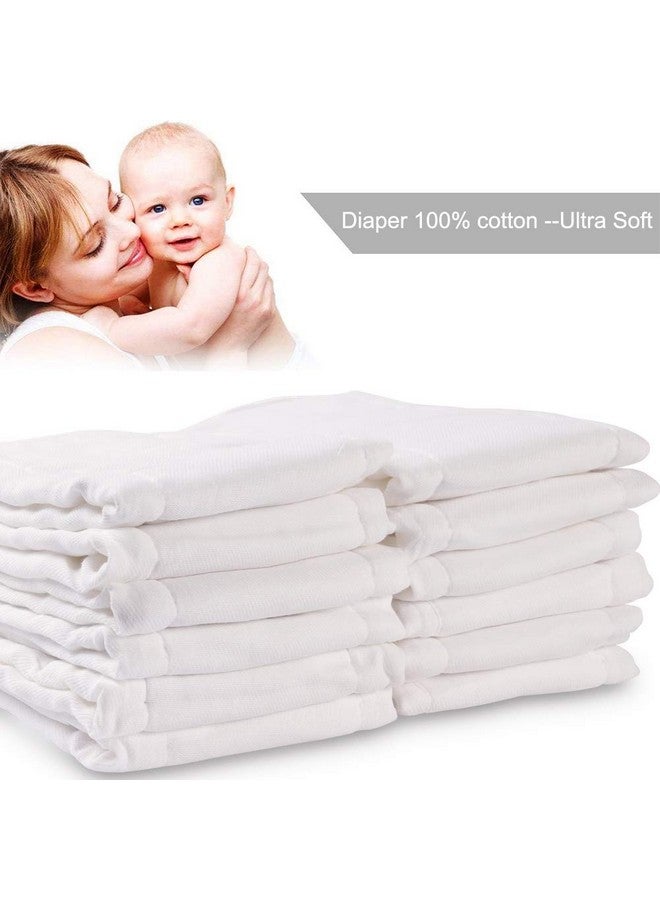 Fasoar Cotton Prefold Cloth Diapers - 100% Unbleached Premium Cotton, 6 Ply Baby Washable Diapers for Babies to Toddlers Multi-Use (10-35 lbs)(6ply 6 Count 01) - Image 4