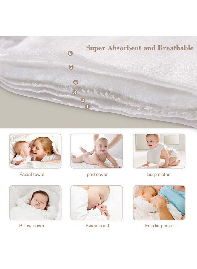 Fasoar Cotton Prefold Cloth Diapers - 100% Unbleached Premium Cotton, 6 Ply Baby Washable Diapers for Babies to Toddlers Multi-Use (10-35 lbs)(6ply 6 Count 01) - Image 2