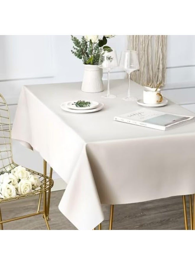 Arabest Tablecloth Soft Leather Rectangle Table Cloths, Waterproof Warm Tablecloth for Party, Camping, Picnic, Kitchen and Dining Room Table Decor (140*180cm, White) - Image 5