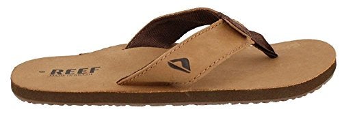 Reef Leather Smoothy Mens Flip Flop, No Break In Period Leather, Durable Outsole, Bronze Brown, 17 - Image 5