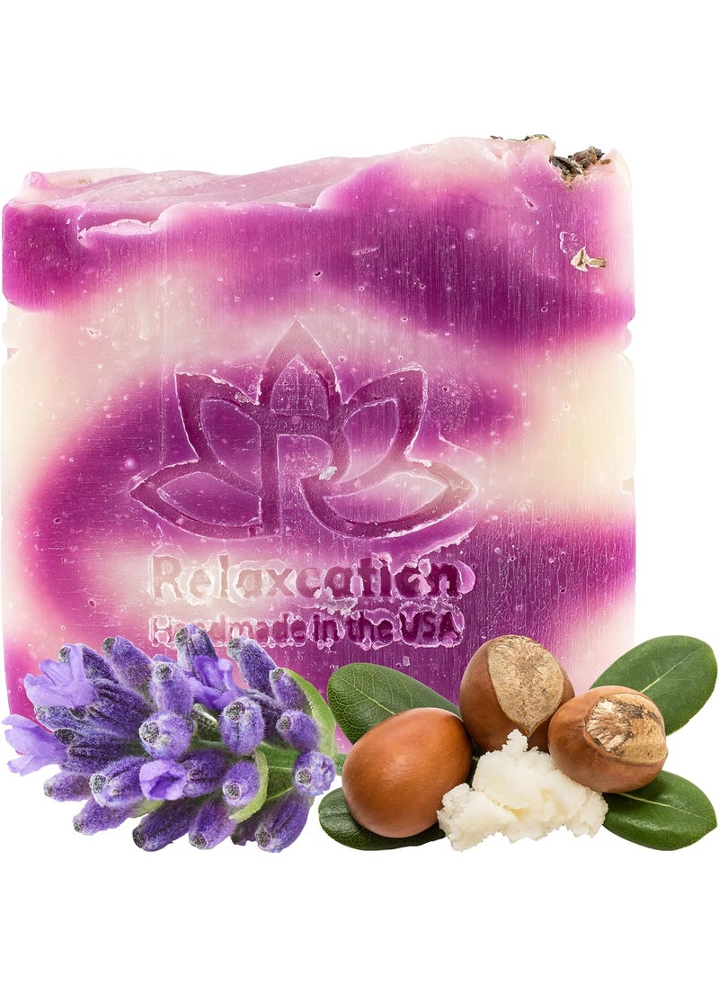 Relaxcation Relaxcation Lavender Soap Bar with Essential Lavender Oil and Shea Butter  Calming and Hypoallergeni Natural Cold Process Soap  Handmade in USA 