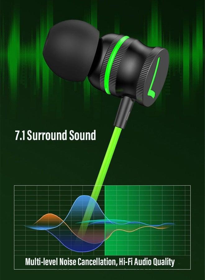 CubeG Gaming Earbuds , In-Ear Gaming Headphones, Noise-Isolating Design, High-Quality Sound, built-in Mic, Comfort Fit, Compatible with PC, Console & Mobile Green - Image 5