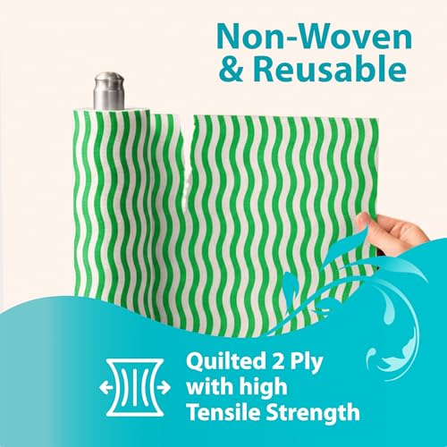 Origami Non Woven Reusable & Washable Kitchen Towel Roll | Ultra Absorbent, Antimicrobial & Anti Odour Wipes for Spotless Cleaning | Quick Dry Multi Purpose Tissues (80 Wipes) - Image 2