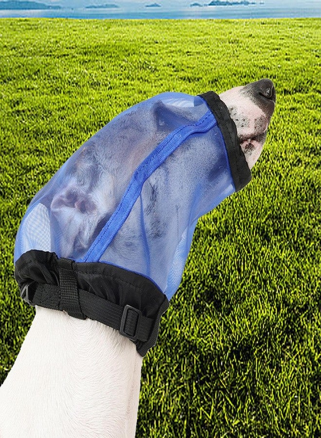 IEUDNS Foxtail Mask for Dogs, Dog Face Guard, Adjustable Head Net, Field Cover, Polyester, Blue, L - Image 3