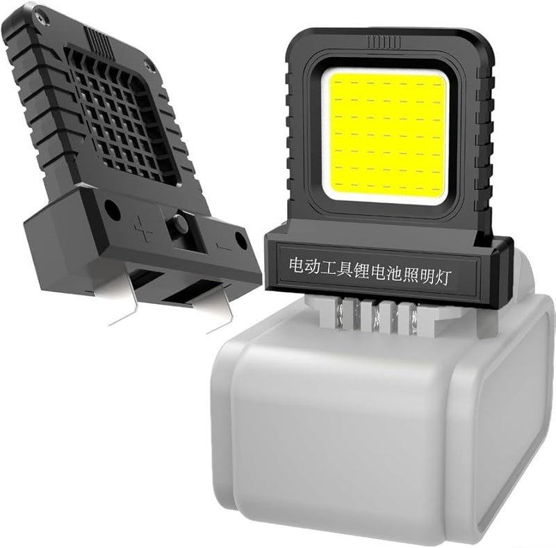 Black LED Work Light 14W High Output Floodlight For 20V 21V Power Tool Batteries Adjustable Interface Camping Jobsite - Image 4