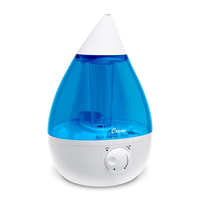 Crane Ultrasonic Cool Mist Humidifier for Bedroom and Baby Nursery, 1 Gallon Easy-Clean Tank, Adjustable Humidity, Auto Shut-Off, Blue and White - Image 1