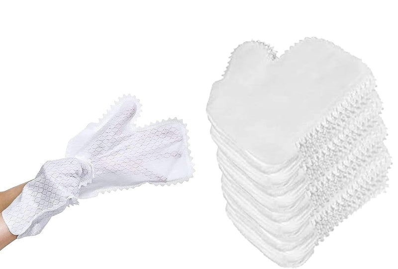 GREECHO Microfiber Gloves Dusting Cloth Gloves Dust Wipes Feather Duster Window Dust Cleaning Pet Hair Cleaning DualSided Disposable Dusting Gloves 50
