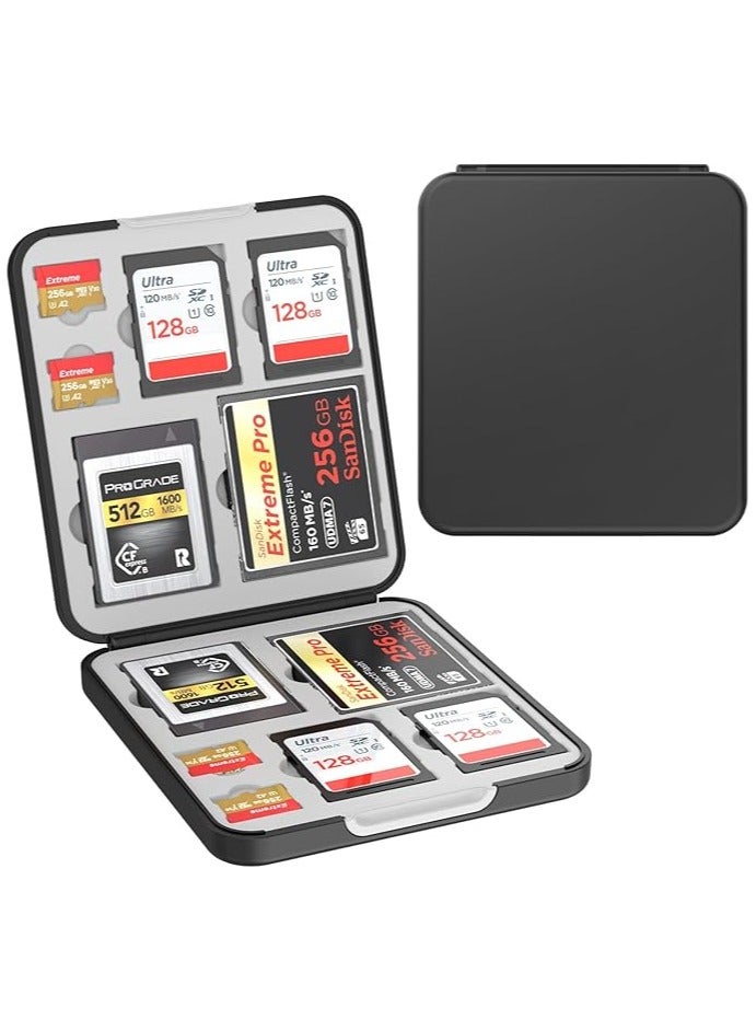 erorex Sd Card Holder Memory Card Case, Sd Cards Slots, Micro Sd Card, Cf Card, Cfexpress Type B Card, Multiple Available Sd Card Case Holder with 12 Cards Slots  - Image 1