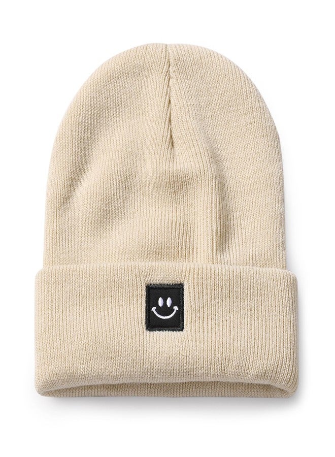 Bucaum Baby Beanie Knit Ski Hat,Toddler Winter Beanies,Warm Knit Hat for Girls Boys Children Caps, Beige, 6-36 Months - Image 3
