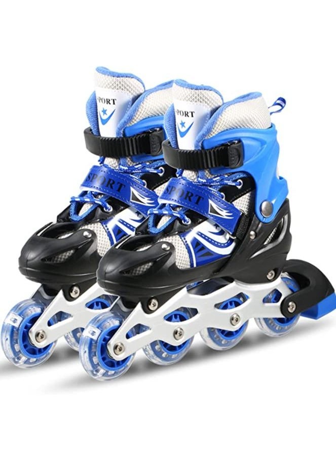 Carol For Toys Children Roller Skates Adjustable Inline Skating shoes Outdoor Roller Skates for Boys Girls blue small  - Image 1
