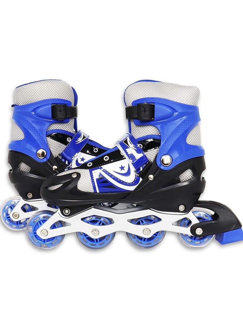 Carol For Toys Children Roller Skates Adjustable Inline Skating shoes Outdoor Roller Skates for Boys Girls blue small  - Image 3