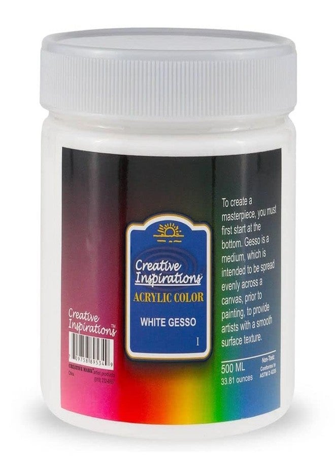 Creative Inspirations Acrylic White Gesso - Exceptional Value Gesso for Paintings, Artwork, Canvases, Students, & More! - 500mL - Image 2