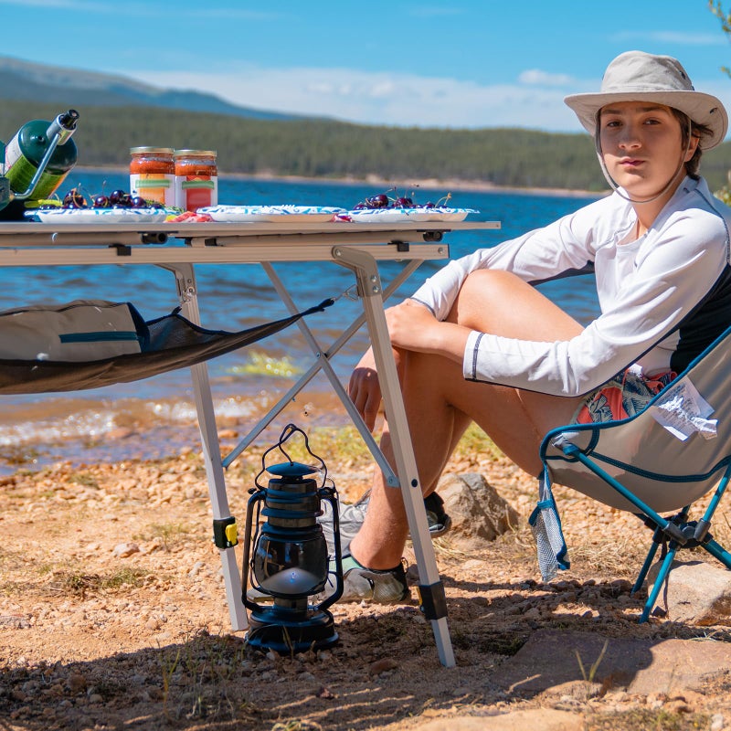 PORTAL Camping Table Portable Foldable with Adjustable Legs, Aluminum Folding Table Roll Up Table with Carrying Bag for Outdoor, Beach, Picnic, Backyards, BBQ and Party, Silver, Big - Image 2