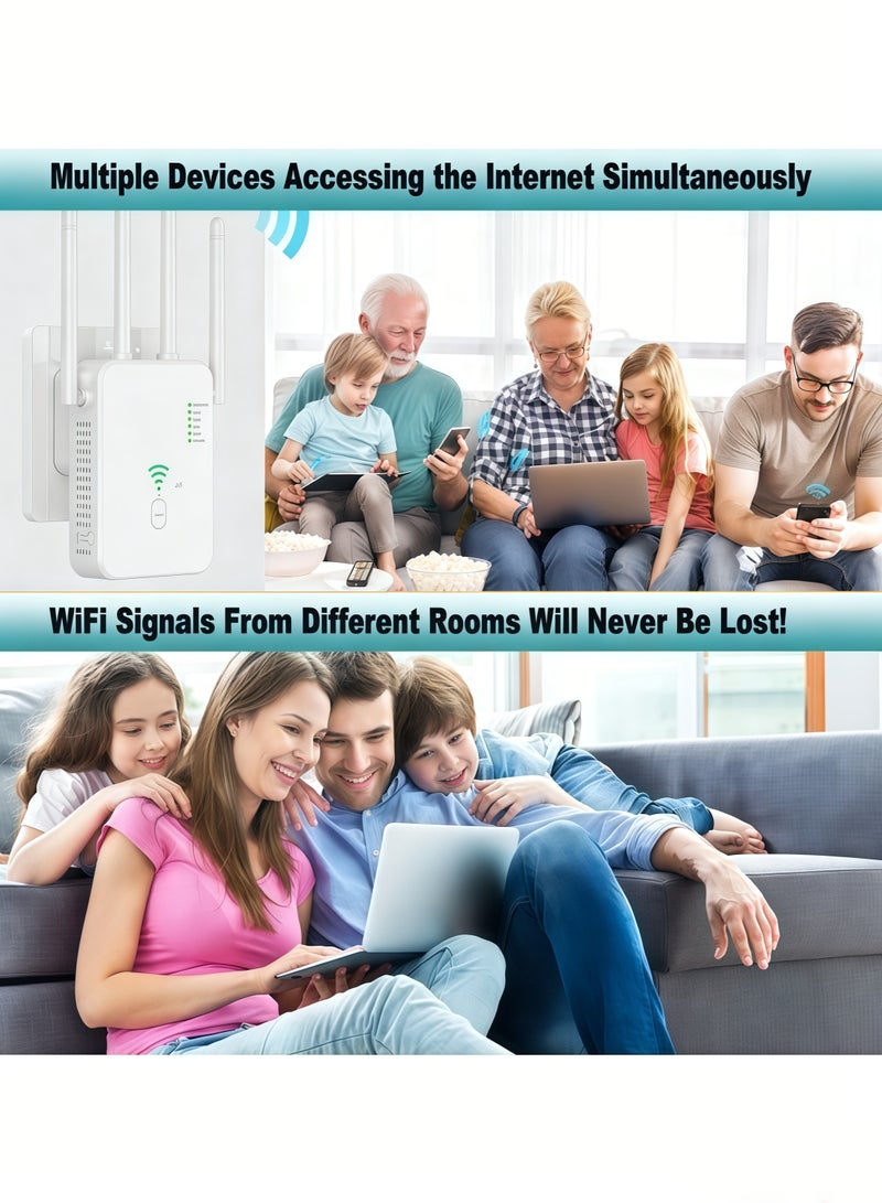 1200Mbps اللاسلكي واي فاي مكرر واي فاي إشارة تعزيز مزدوج النطاق 2.4G 5G واي فاي توسيع 802.11ac جيجابيت واي فاي مضخم WPS الراوتر ، AC1200 - Image 3